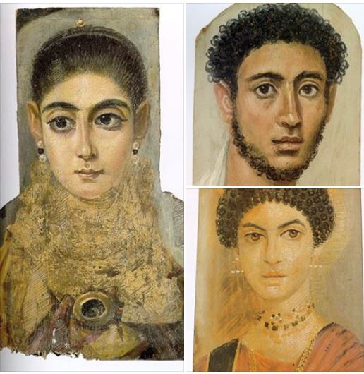 Retratos sobre momias que mezclan tradición clásica con egipcia
